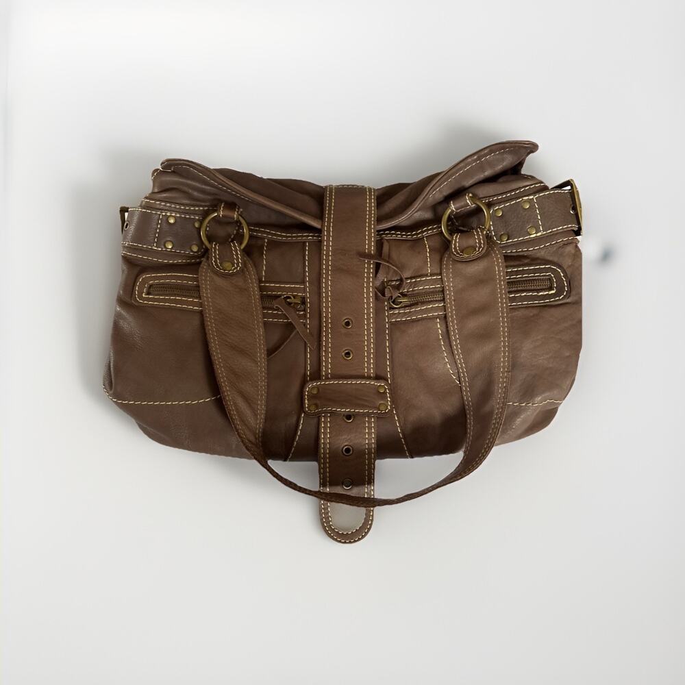 Marzia Italian Leather Handbag Purse Chocolate Brown Slouchy Boho Casual Soft